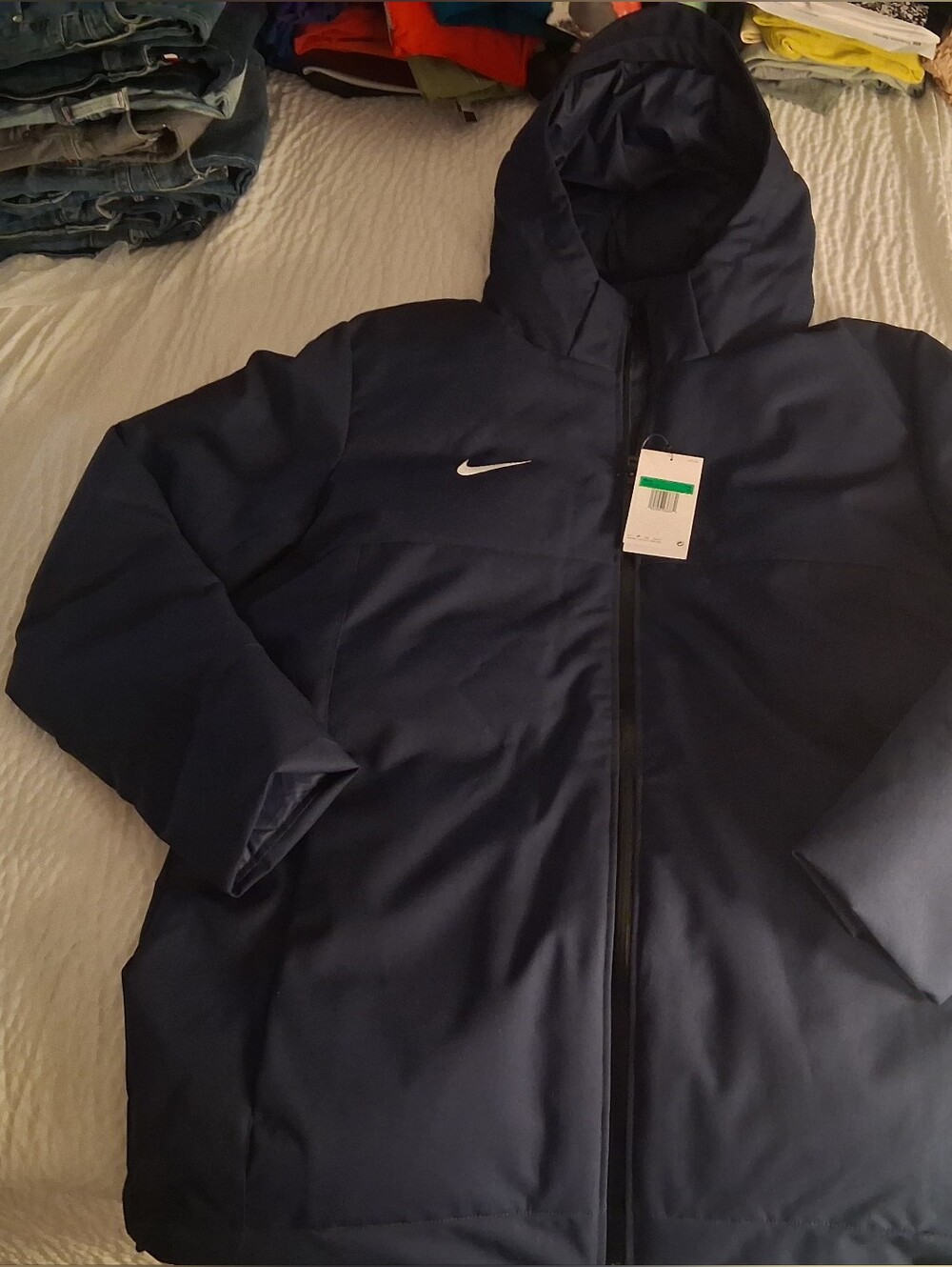 Nike Down Fill Mens Football Winter Hooded Parka Winter Jacket Navy NWT